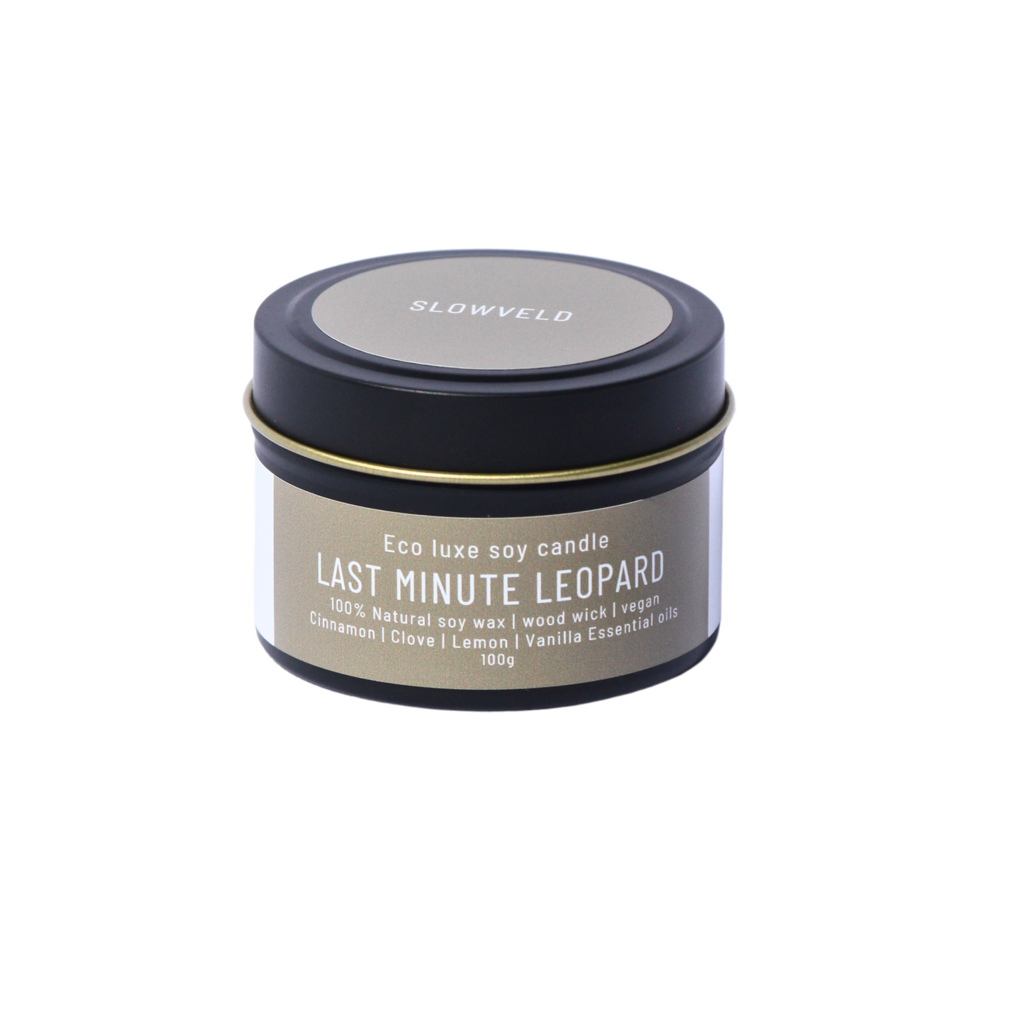 Last Minute Leopard Travel Soy Candle 100g