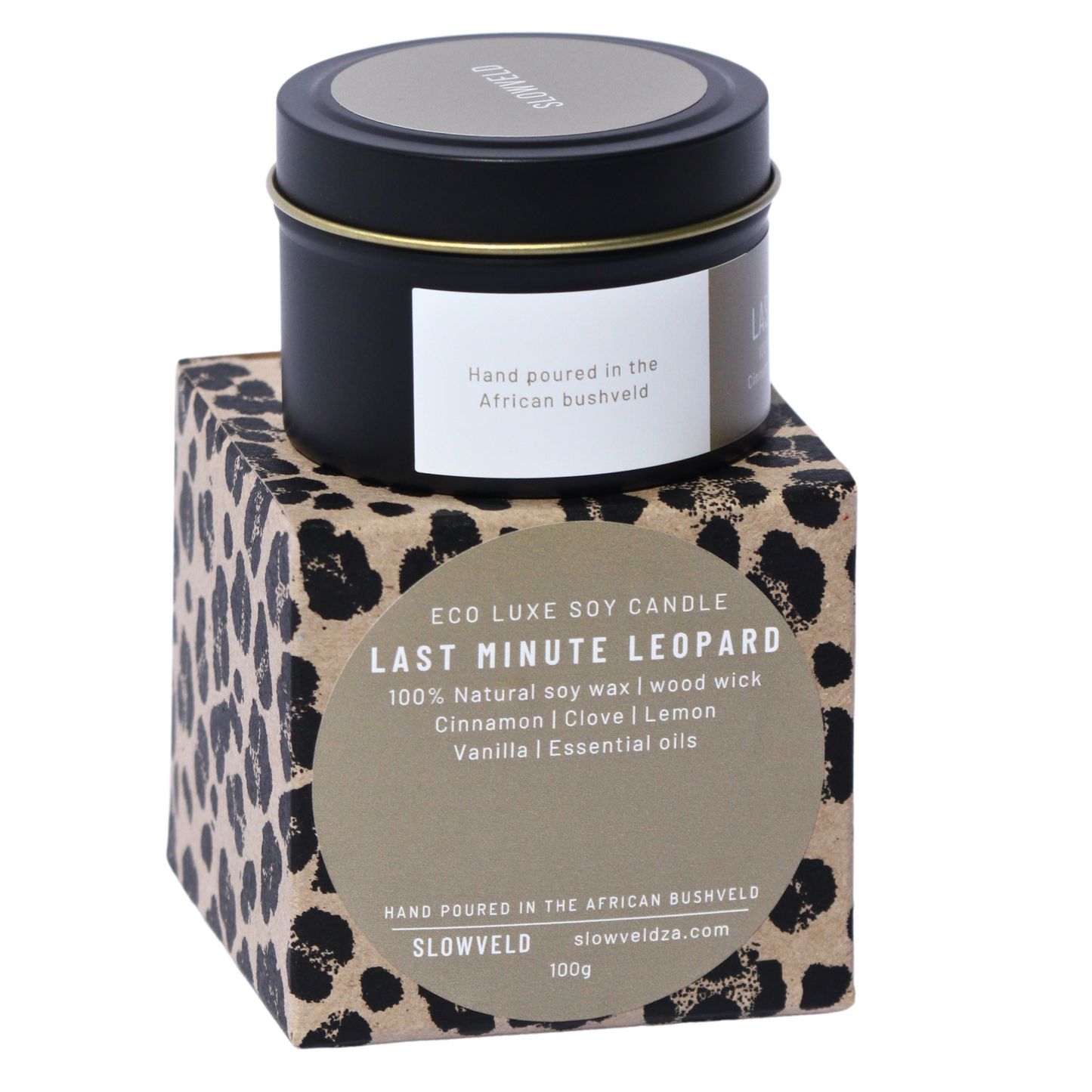 Last Minute Leopard Travel Soy Candle 100g